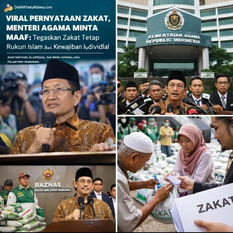 Zakat “Tak Populer” Picu Kegaduhan Nasional: Menteri Agama Minta Maaf, Publik Soroti Sensitivitas dan Tata Kelola Dana Umat