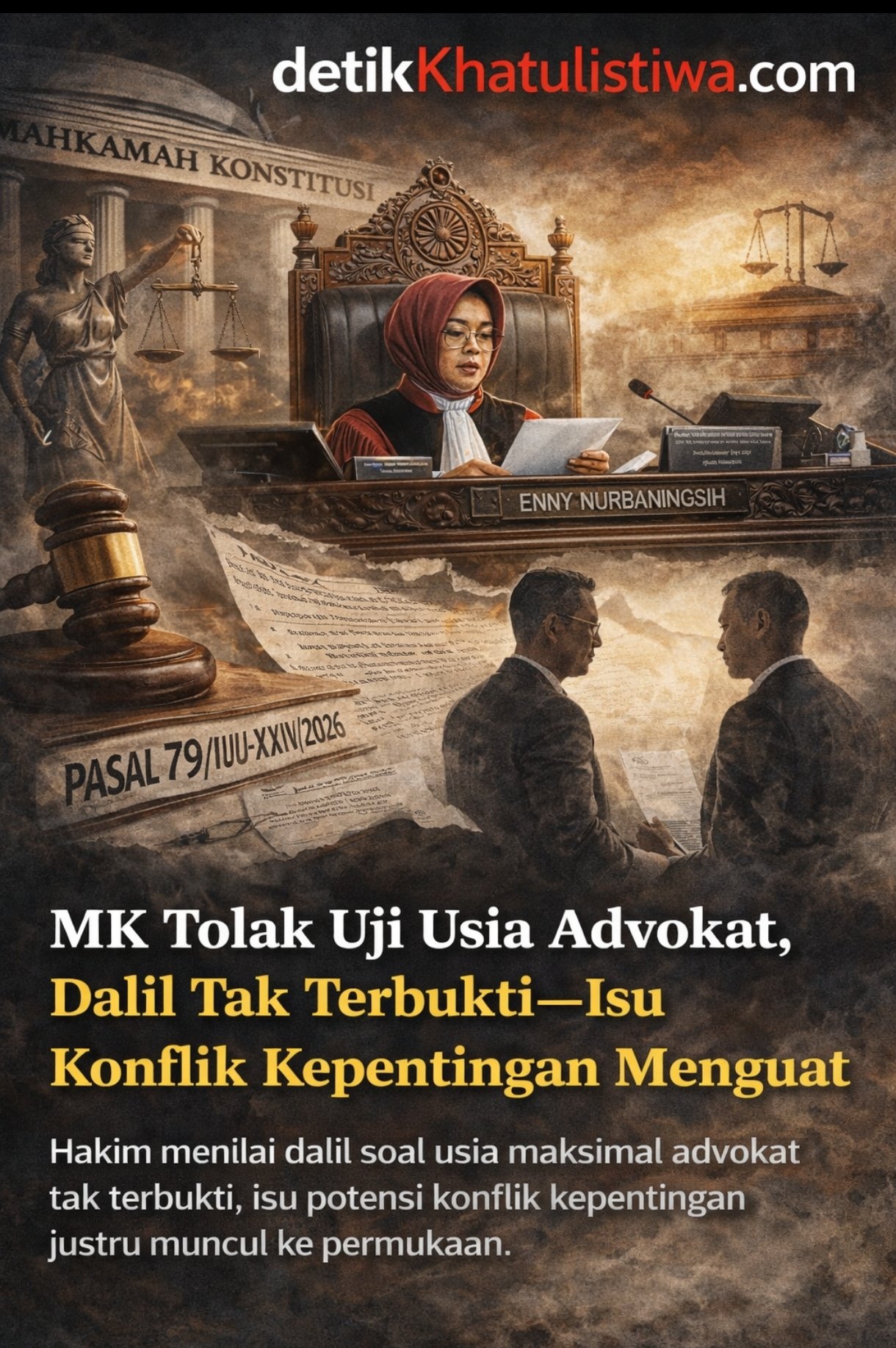 MK Tolak Uji Usia Advokat, Dalil Tak Terbukti—Isu Konflik Kepentingan Menguat