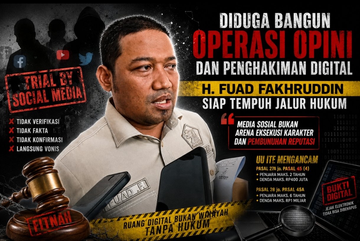 Diduga Bangun Operasi Opini dan Penghakiman Digital, H. Fuad Fakhruddin Siapkan Serangan Balik Hukum