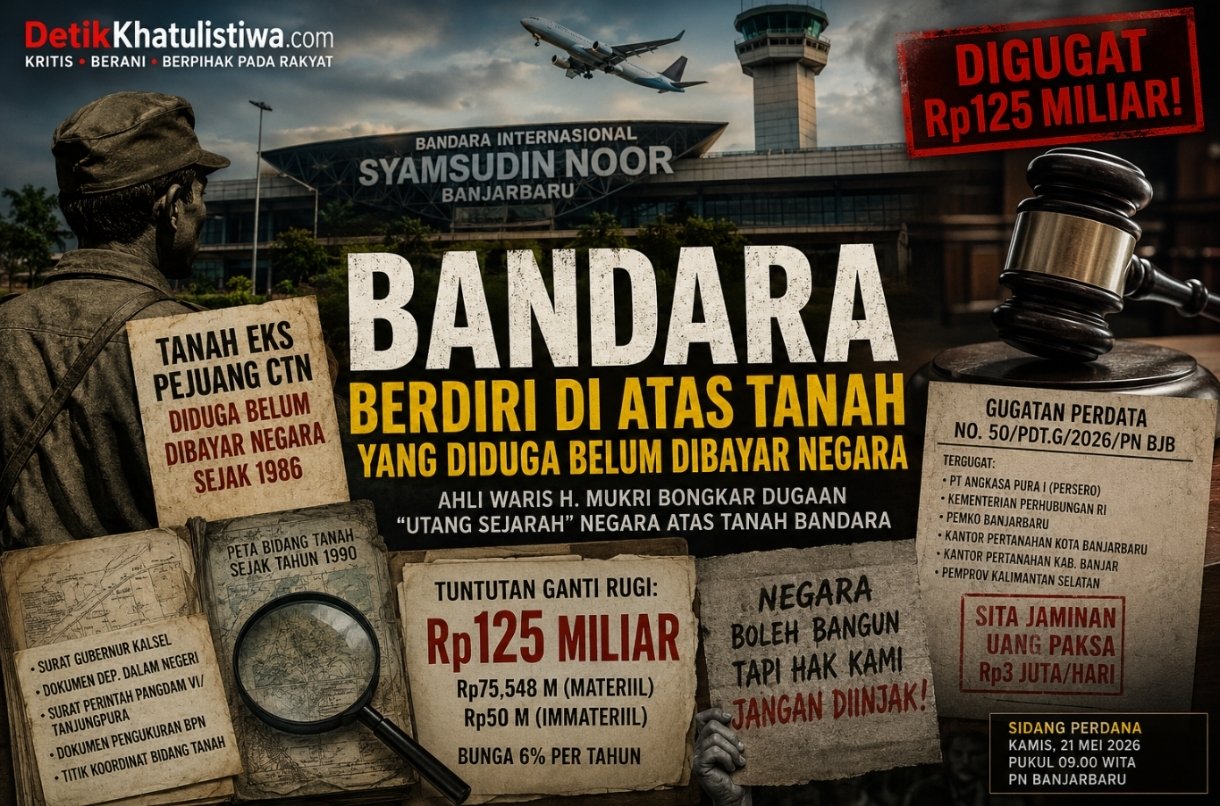 Bandara Syamsudin Noor Diduga Berdiri di Atas Tanah Eks Pejuang CTN yang Belum Pernah Dibayar Negara
