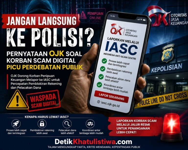 “Jangan Langsung ke Polisi?” — Pernyataan OJK Soal Korban Scam Digital Picu Perdebatan Publik