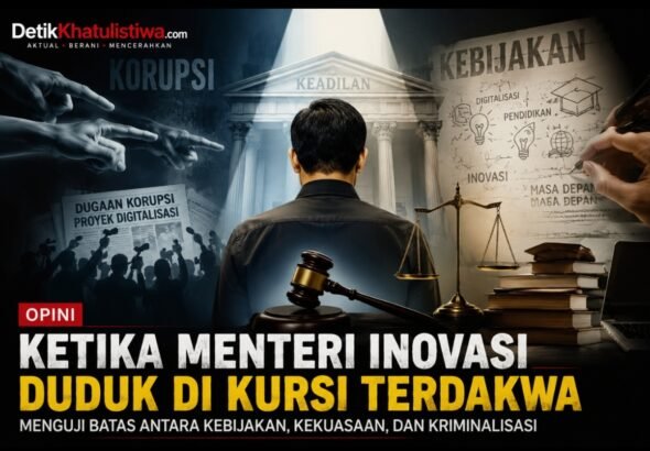 “Ketika Menteri Inovasi Duduk di Kursi Terdakwa: Menguji Batas antara Kebijakan, Kekuasaan, dan Kriminalisasi”