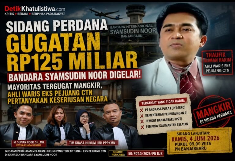 Sidang Perdana Gugatan Rp125 Miliar Bandara Syamsudin Noor Digelar