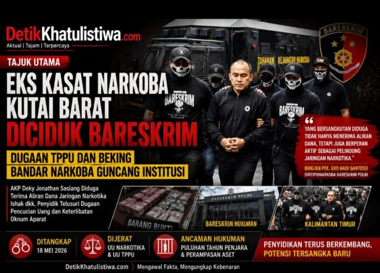 Eks Kasat Narkoba Kutai Barat Diciduk Bareskrim, Dugaan TPPU dan Beking Bandar Narkoba Guncang Institusi