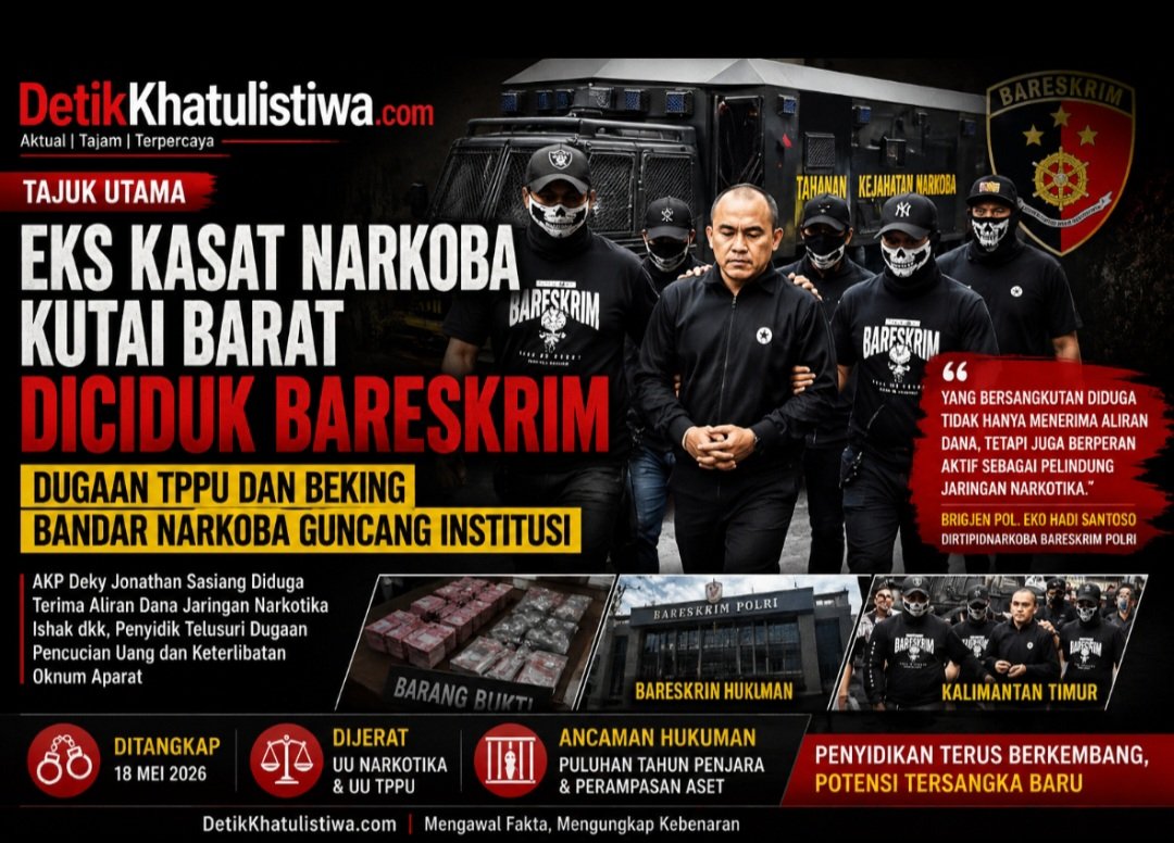 Eks Kasat Narkoba Kutai Barat Diciduk Bareskrim, Dugaan TPPU dan Beking Bandar Narkoba Guncang Institusi