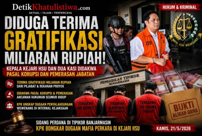 “Ngutang Demi Selamat dari Pidana”: Kesaksian Kadisdikbud HSU Bongkar Dugaan Pemerasan oleh Mantan Kajari