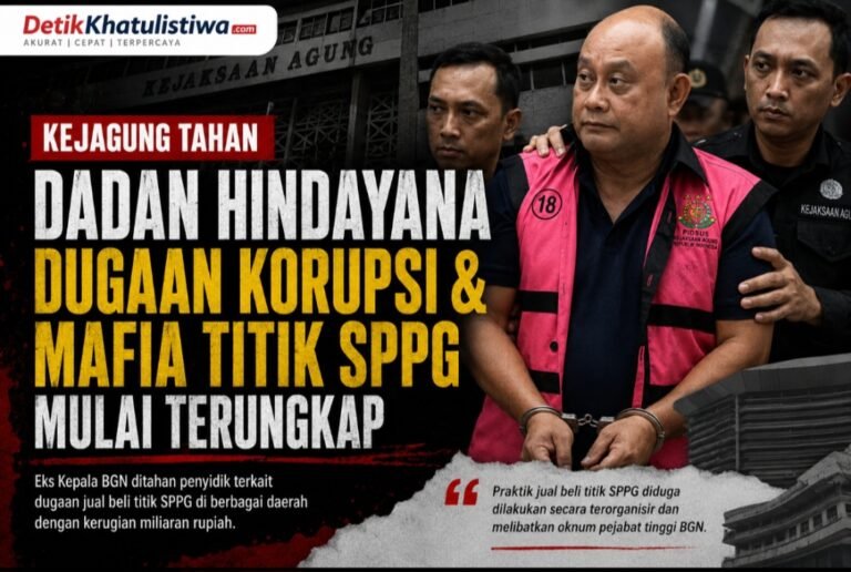 Kejagung Tahan Eks Kepala BGN Dadan Hindayana, Dugaan Korupsi dan Mafia Titik SPPG Mulai Terkuak
