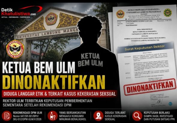 KETUA BEM ULM DINONAKTIFKAN, DIDUGA TERLIBAT PELANGGARAN ETIK DAN KASUS KEKERASAN SEKSUAL