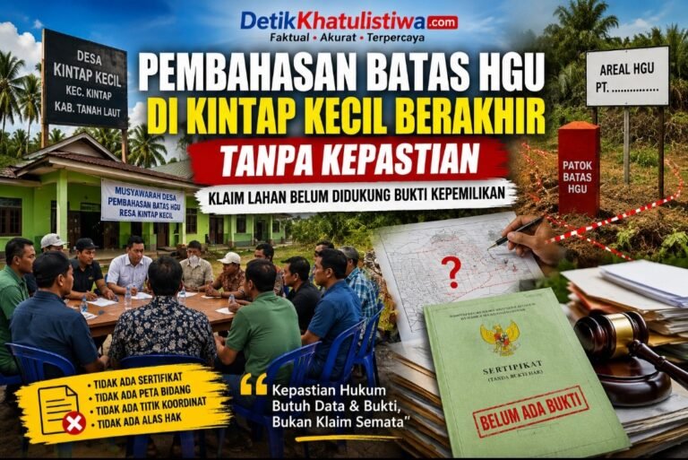 PEMBAHASAN BATAS HGU DI KINTAP KECIL BERAKHIR TANPA KEJELASAN, KLAIM LAHAN BELUM DIDUKUNG BUKTI KEPEMILIKAN