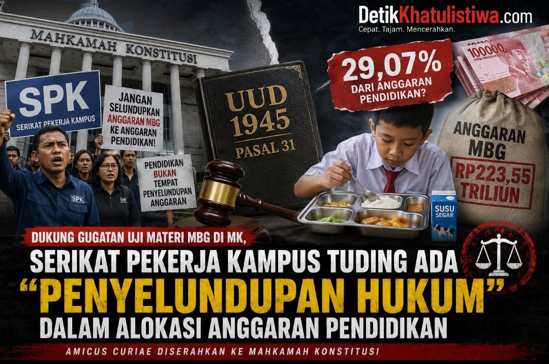 DUKUNG UJI MATERI MBG DI MK, SERIKAT PEKERJA KAMPUS TUDING ADA “PENYELUNDUPAN HUKUM” DALAM ANGGARAN PENDIDIKAN
