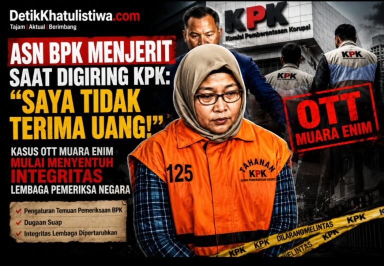 ASN BPK MENJERIT SAAT DIGIRING KPK: “SAYA TIDAK TERIMA UANG!” — SKANDAL OTT MUARA ENIM MULAI MENGGUNCANG KREDIBILITAS LEMBAGA PEMERIKSA NEGARA