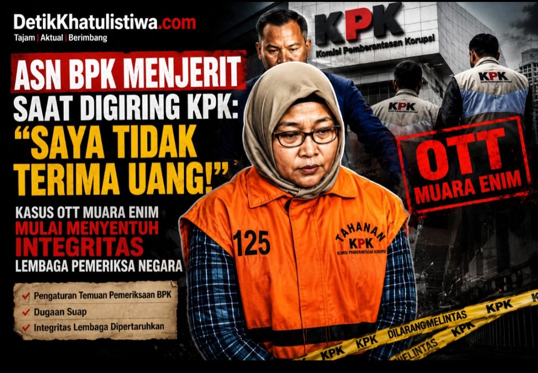 ASN BPK MENJERIT SAAT DIGIRING KPK: “SAYA TIDAK TERIMA UANG!” — SKANDAL OTT MUARA ENIM MULAI MENGGUNCANG KREDIBILITAS LEMBAGA PEMERIKSA NEGARA