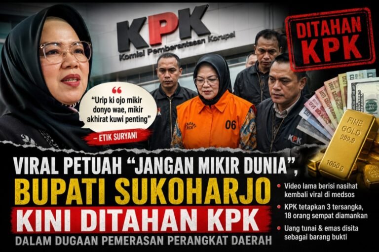 Viral Petuah “Jangan Mikir Dunia”, Bupati Sukoharjo Kini Ditahan KPK, Video Lama Kembali Jadi Sorotan Publik