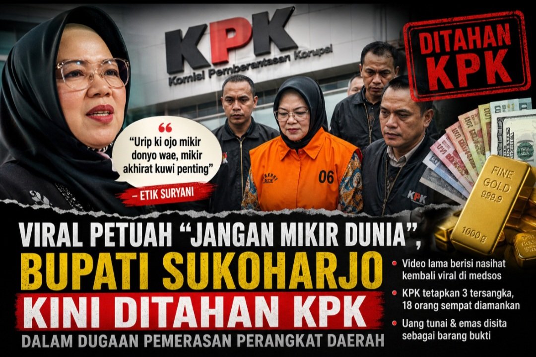 Viral Petuah “Jangan Mikir Dunia”, Bupati Sukoharjo Kini Ditahan KPK, Video Lama Kembali Jadi Sorotan Publik