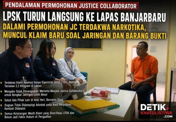 LPSK Turun Langsung ke Lapas Banjarbaru Dalami Permohonan Justice Collaborator Terdakwa Narkotika, Muncul Klaim Baru Soal Dugaan Jaringan Besar dan Pendampingan Hukum