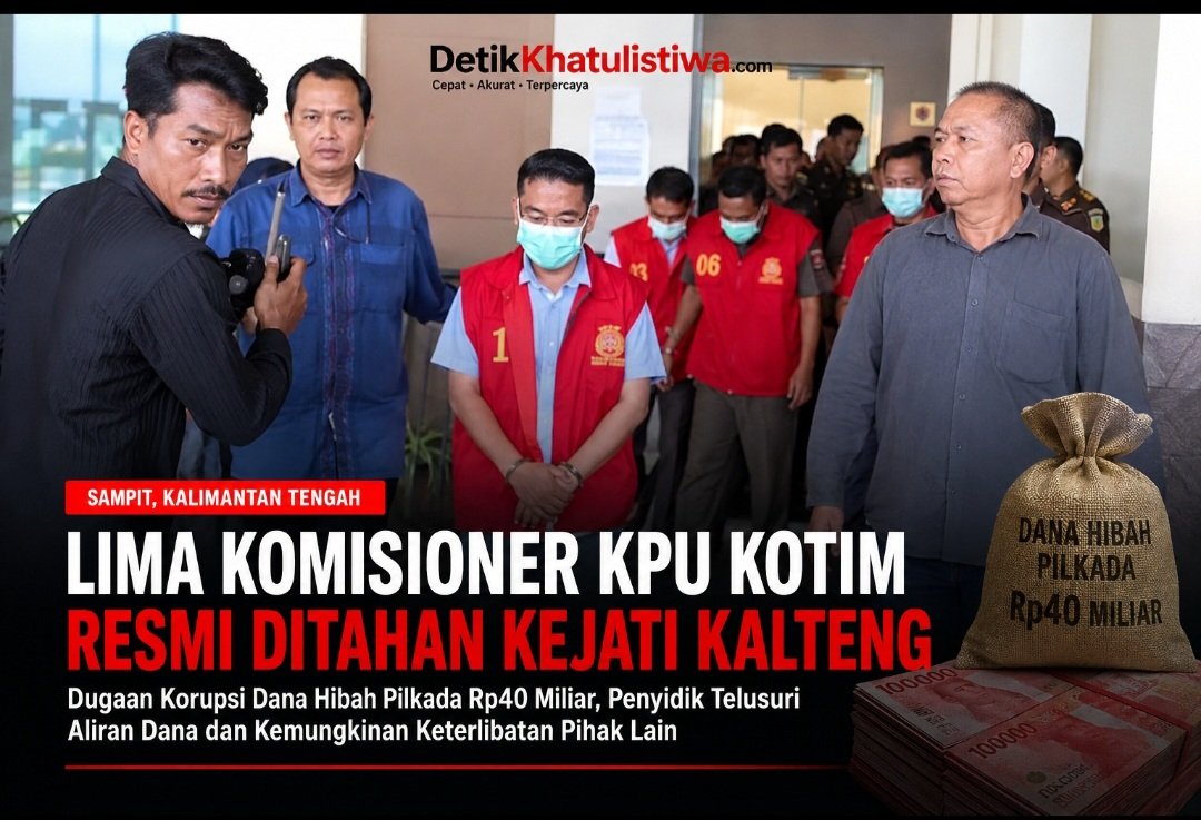 Lima Komisioner KPU Kotawaringin Timur Resmi Ditahan Kejati Kalteng, Dugaan Korupsi Dana Hibah Pilkada Rp40 Miliar Diduga Mengungkap Pola Penyimpangan Sistemik dalam Tata Kelola Anggaran Pemilu