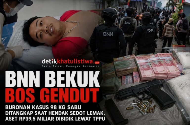 BNN Bekuk “Bos Gendut” Saat Hendak Sedot Lemak, Buronan Kasus 98 Kg Sabu; Jejak Aset Rp39,5 Miliar Kini Diburu lewat TPPU
