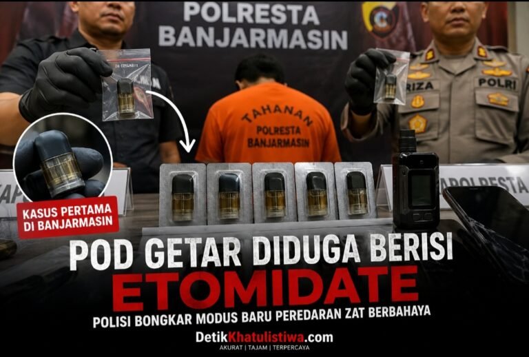 “Pod Getar” Masuk Banjarmasin, Polisi Sita Lima Cartridge Diduga Etomidate; Jejak Pemasok dan Jaringan Distribusi Diburu