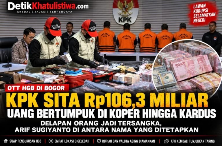 KPK Sita Rp106,3 Miliar dalam OTT HGB Bogor, Uang Bertumpuk di Koper hingga Kardus; Delapan Orang Jadi Tersangka