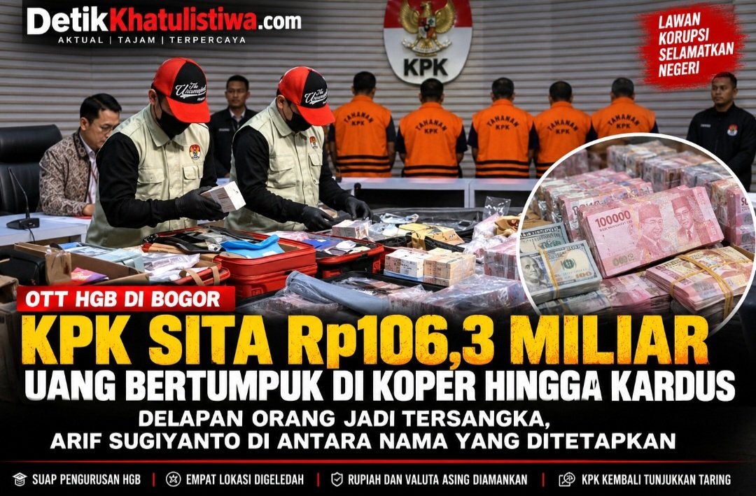 KPK Sita Rp106,3 Miliar dalam OTT HGB Bogor, Uang Bertumpuk di Koper hingga Kardus; Delapan Orang Jadi Tersangka